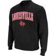 thumbnail image 1 of Men's Colosseum Black Louisville Cardinals Arch & Logo Crew Neck Sweatshirt, 1 of 4