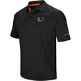 thumbnail image 1 of Men's Colosseum Black Miami Hurricanes Down Swing Polo, 1 of 5