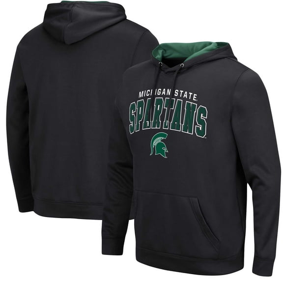 Men's Colosseum Black Michigan State Spartans Resistance-Pullover Hoodie