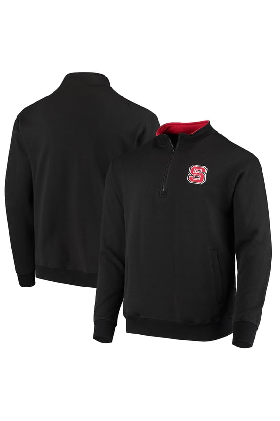 Men's Colosseum Black NC State Wolfpack Tortugas Logo Quarter-Zip Jacket