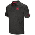 thumbnail image 1 of Men's Colosseum Black Nebraska Huskers Big & Tall Down Swing Polo, 1 of 6