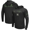thumbnail image 1 of Men's Colosseum Black Nebraska Huskers Big & Tall OHT Military Appreciation Tango Long Sleeve Hoodie T-Shirt, 1 of 4