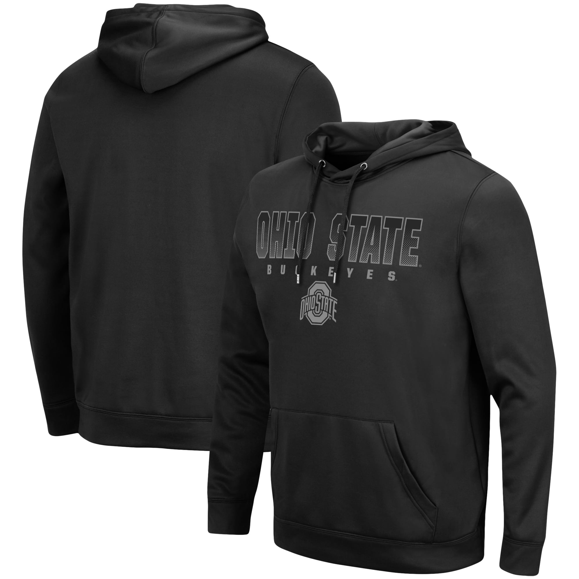 Men s Colosseum Black Ohio State Buckeyes Blackout 3.0 Pullover Hoodie Walmart