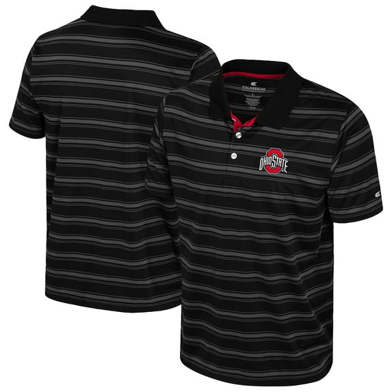 Men's Colosseum Black Ohio State Buckeyes Milk Steak Polo