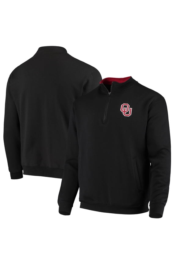 Men's Colosseum Black Oklahoma Sooners Tortugas Logo Quarter-Zip Jacket