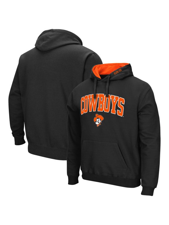 Men's Colosseum Black Oklahoma State Cowboys Arch & Logo 3.0 Pullover Hoodie