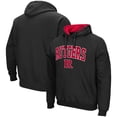 thumbnail image 1 of Men's Colosseum Black Rutgers Scarlet Knights Arch & Logo 3.0 Pullover Hoodie, 1 of 3