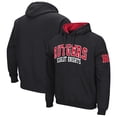 thumbnail image 1 of Men's Colosseum Black Rutgers Scarlet Knights Double Arch Pullover Hoodie, 1 of 3