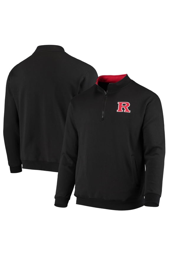 Men's Colosseum Black Rutgers Scarlet Knights Tortugas Logo Quarter-Zip Jacket