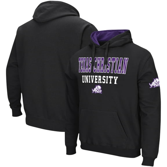 Men's Colosseum Black TCU Horned Frogs Sunrise Pullover Hoodie