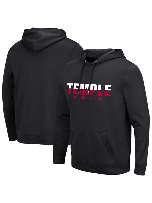 Men's Colosseum Black Temple Owls Lantern Pullover Hoodie
