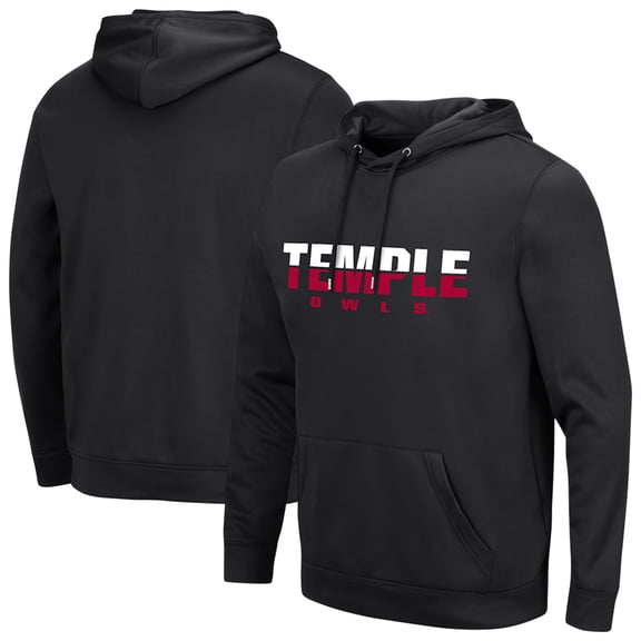 Men's Colosseum Black Temple Owls Lantern Pullover Hoodie
