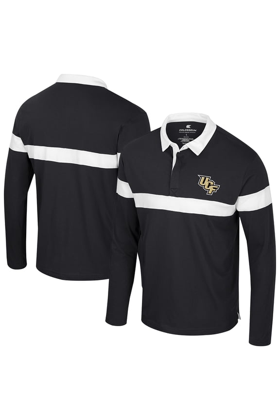Men's Colosseum Black UCF Knights Too Cool For School Long Sleeve Polo