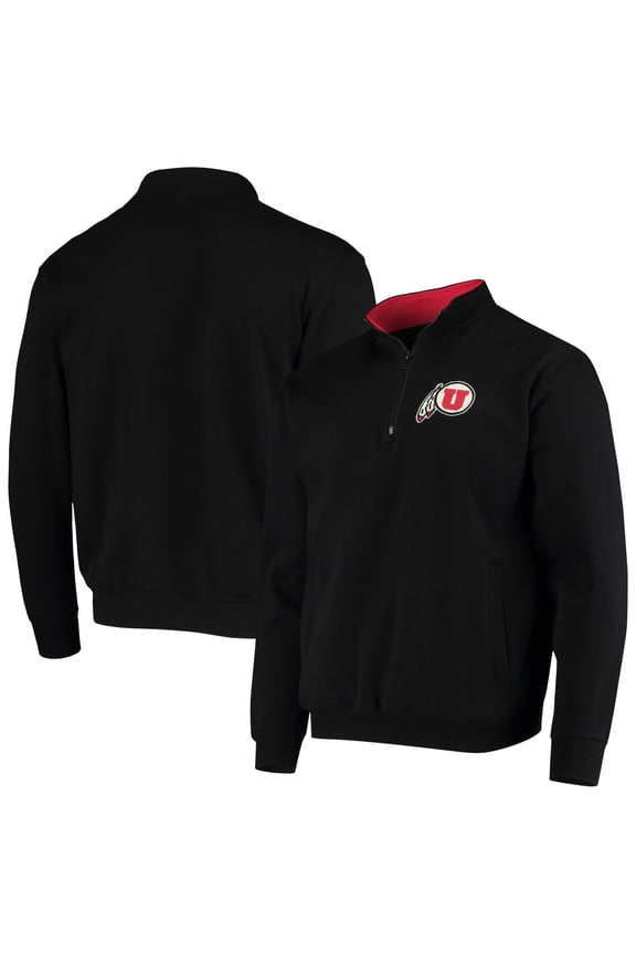 Men's Colosseum Black Utah Utes Tortugas Logo Quarter-Zip Jacket