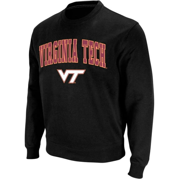 Men's Colosseum Black Virginia Tech Hokies Arch & Logo Crew Neck Sweatshirt