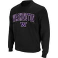thumbnail image 1 of Men's Colosseum Black Washington Huskies Arch & Logo Crew Neck Sweatshirt, 1 of 4