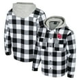 thumbnail image 1 of Men's Colosseum Black/White Oklahoma Sooners Buffalo Plaid Full-Zip Jacket, 1 of 3