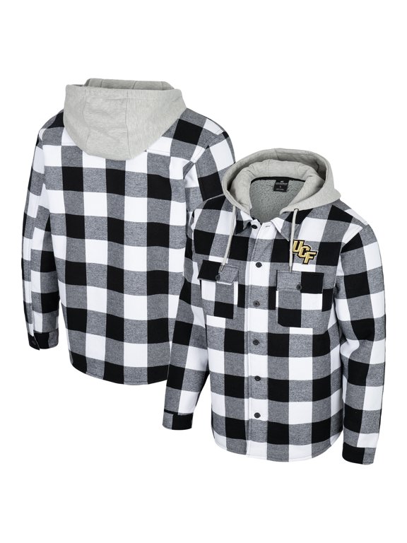 Men's Colosseum Black/White UCF Knights Buffalo Plaid Full-Zip Jacket