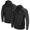 thumbnail image 1 of Men's Colosseum Black Wisconsin Badgers Big & Tall Blackout Raglan Full-Zip Hoodie, 1 of 3