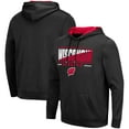 thumbnail image 1 of Men's Colosseum Black Wisconsin Badgers Slash Stack 2.0 Pullover Hoodie, 1 of 3