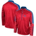 thumbnail image 1 of Men's Colosseum Blue Ole Miss Rebels Marled Half-Zip Jacket, 1 of 3