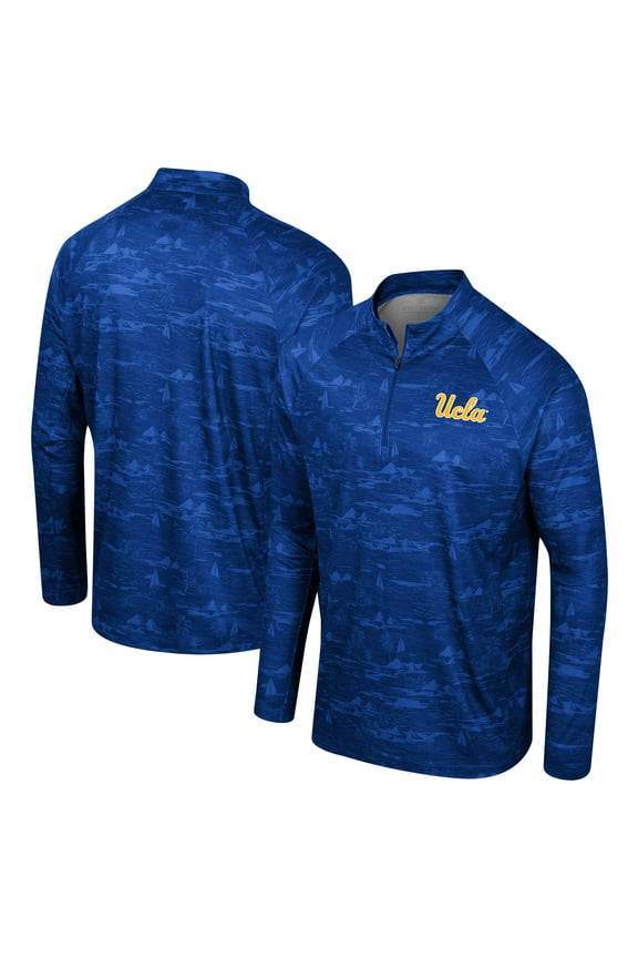 Men's Colosseum Blue UCLA Bruins Carson Raglan Quarter-Zip Jacket