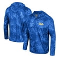 thumbnail image 1 of Men's Colosseum Blue UCLA Bruins Palms Printed Lightweight Quarter-Zip Hooded Top, 1 of 3