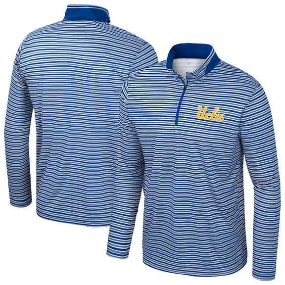 Men's Colosseum Blue UCLA Bruins Striped Quarter-Zip Top