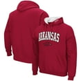 thumbnail image 1 of Men's Colosseum Cardinal Arkansas Razorbacks Arch & Logo 3.0 Pullover Hoodie, 1 of 3