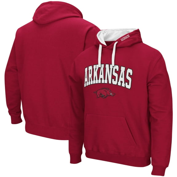 Men's Colosseum Cardinal Arkansas Razorbacks Big & Tall Arch & Logo 2.0 Pullover Hoodie