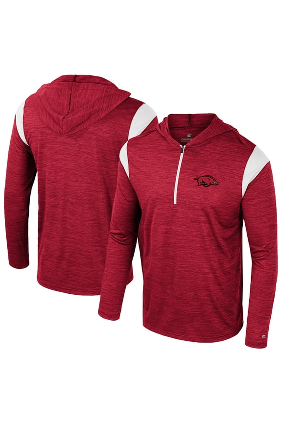 Men's Colosseum Cardinal Arkansas Razorbacks Dozer Half-Zip Windshirt
