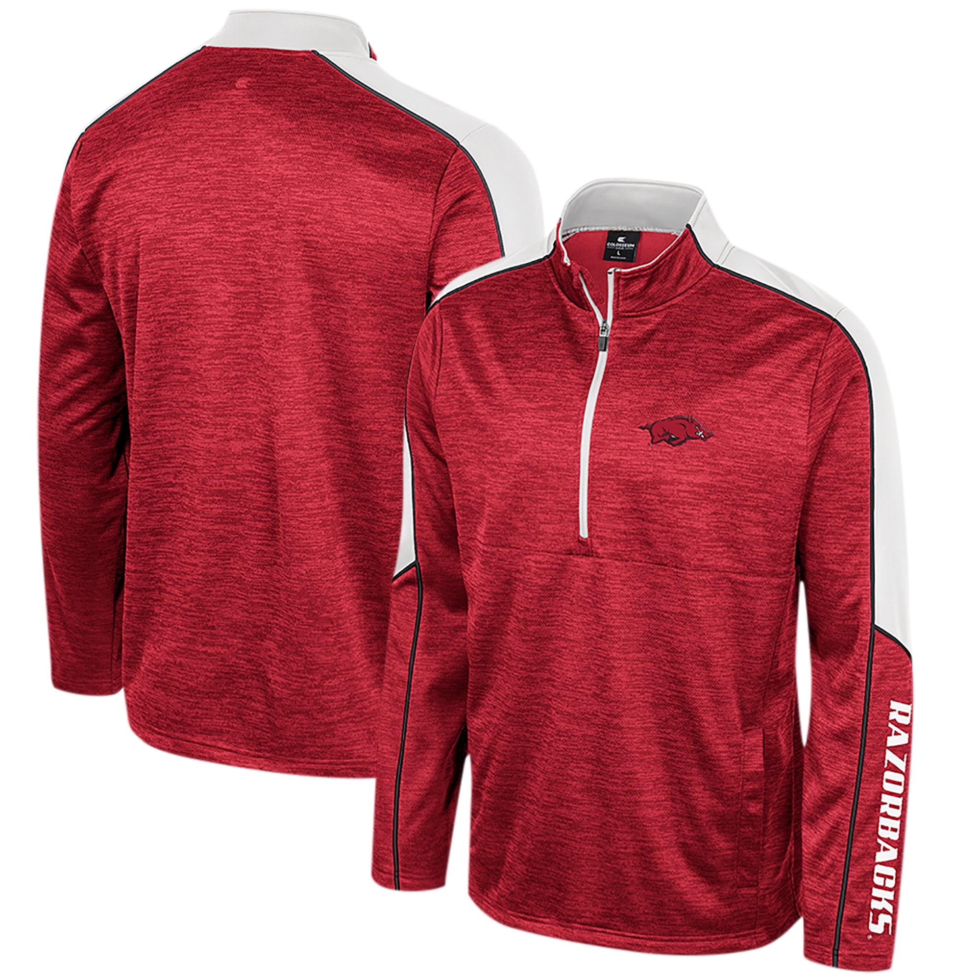 Arkansas Razorback Jacket Men's Colosseum Cardinal Arkansas Razorbacks Marled Half-Zip Jacket ...