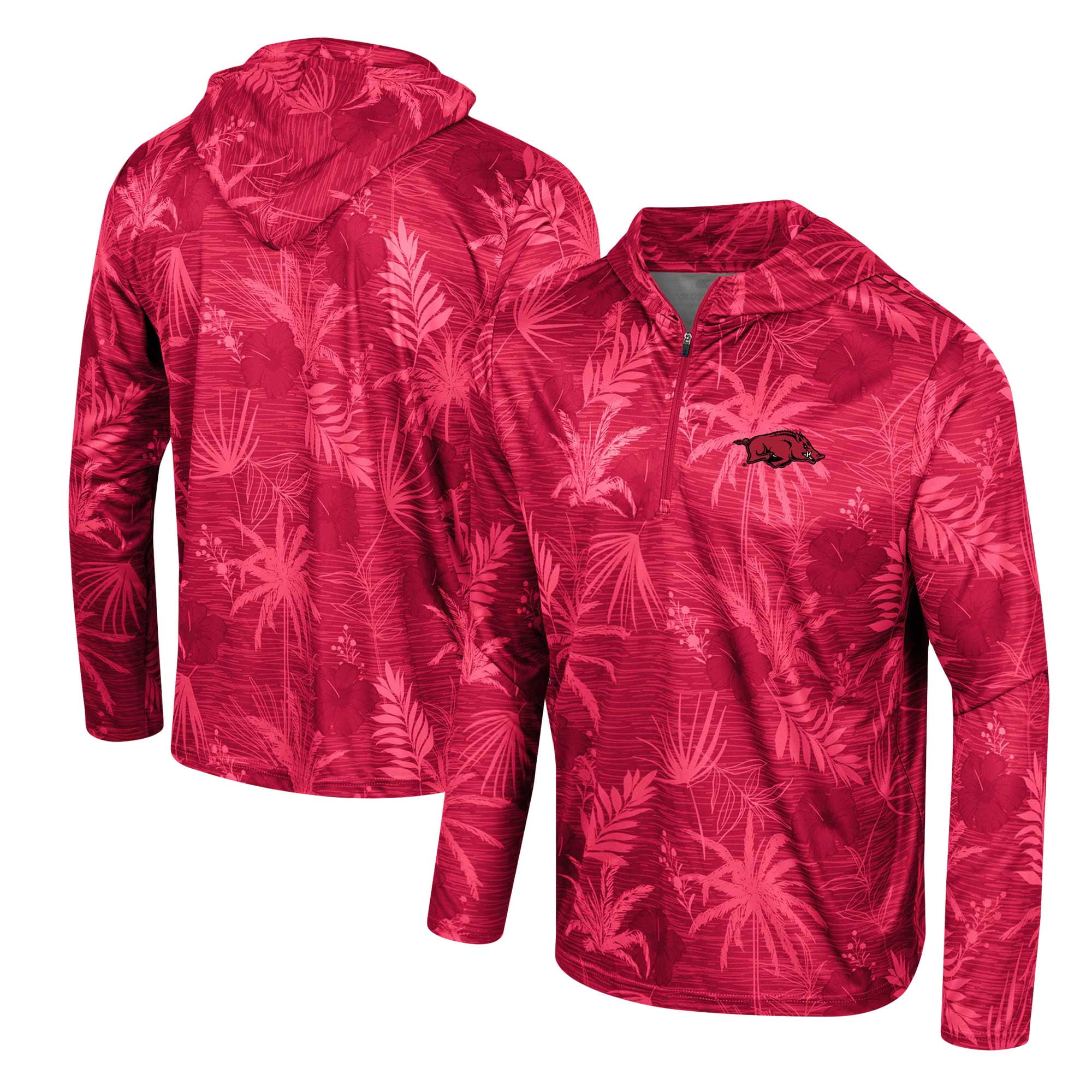 Men's Colosseum Cardinal Arkansas Razorbacks Palms Printed Lightweight ...