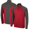 thumbnail image 1 of Men's Colosseum Cardinal/Charcoal Arkansas Razorbacks Two Yutes Raglan Quarter-Zip Windshirt, 1 of 3