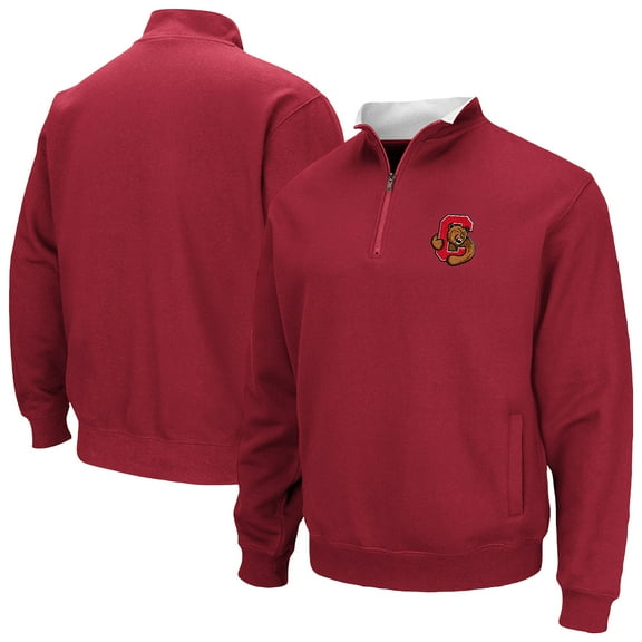 Men's Colosseum Cardinal Cornell Big Red Tortugas Quarter-Zip Pullover Sweatshirt