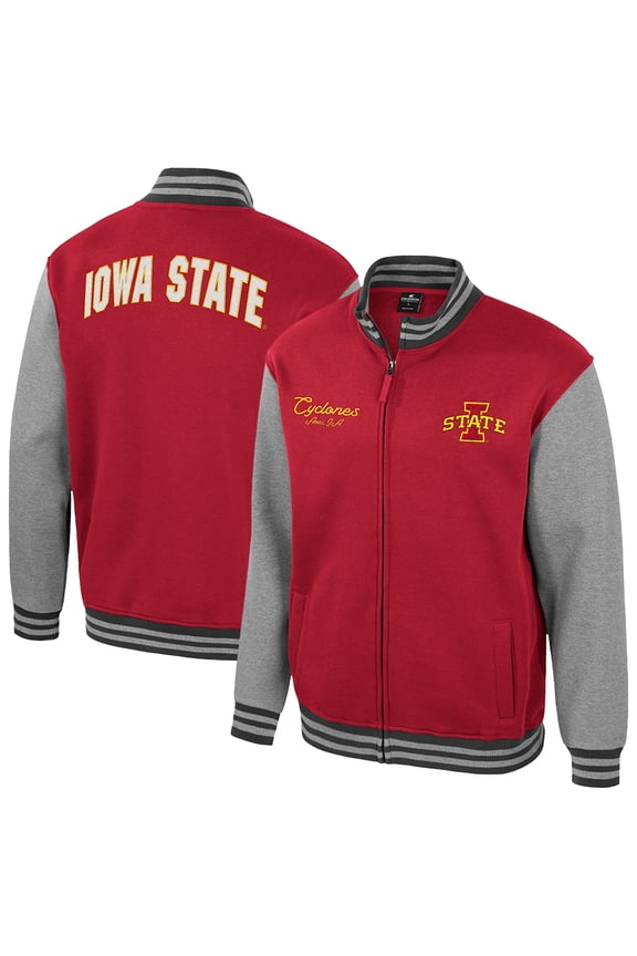 Men's Colosseum Cardinal Iowa State Cyclones Ambi-Turner Full-Zip Varsity Jacket