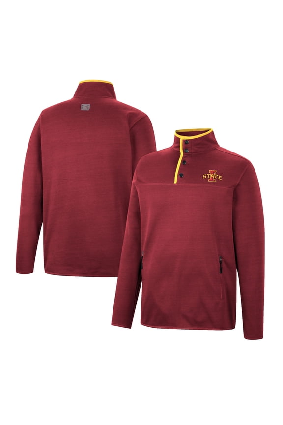 Men's Colosseum Cardinal Iowa State Cyclones Rebound Quarter-Snap Jacket