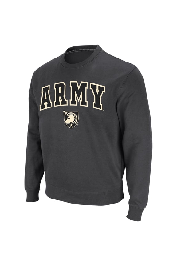 Men's Colosseum Charcoal Army Black Knights Arch & Logo Crew Neck Sweatshirt