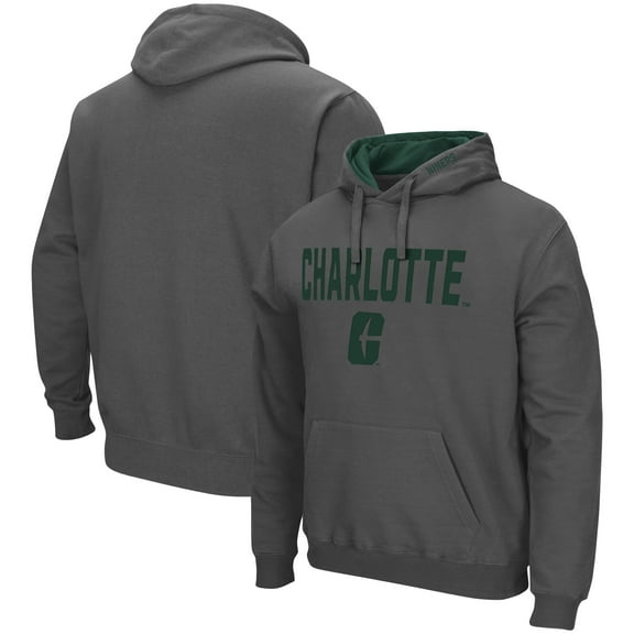 Men's Colosseum  Charcoal Charlotte 49ers Arch & Logo Hoodie