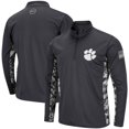 thumbnail image 1 of Men's Colosseum Charcoal Clemson Tigers OHT Military Appreciation Digital Camo Lightweight Quarter-Zip Pullover, 1 of 4