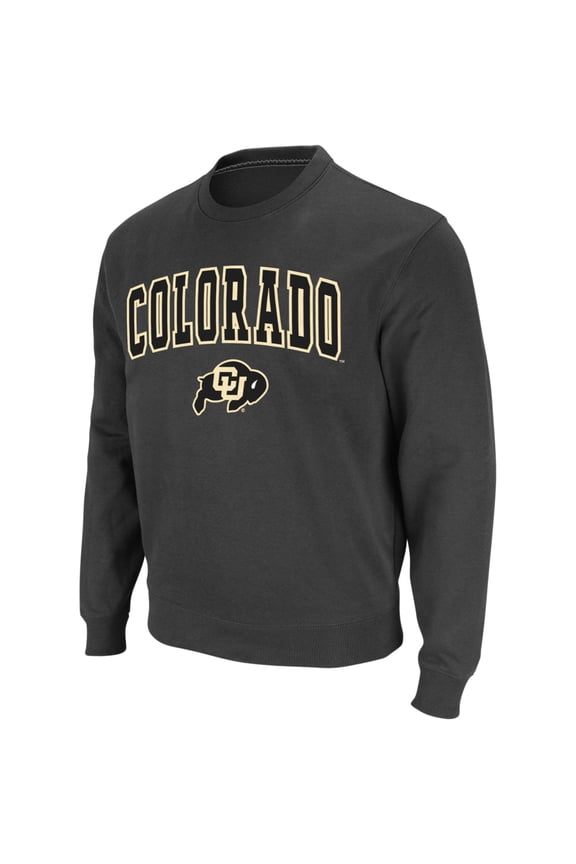 Men's Colosseum Charcoal Colorado Buffaloes Arch & Logo Crew Neck Sweatshirt