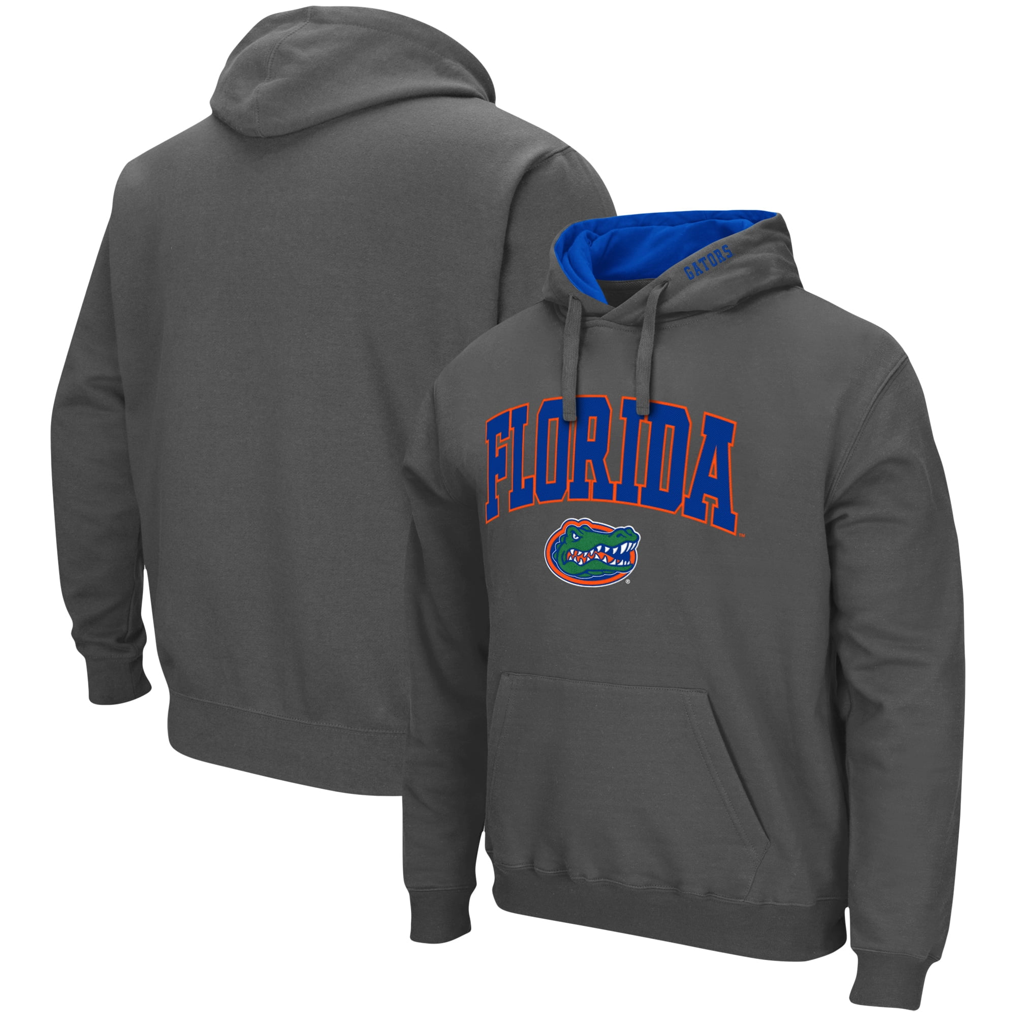 Men's Colosseum Charcoal Florida Gators Arch & Logo 3.0 Pullover Hoodie ...