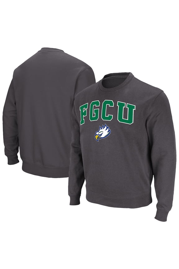 Men's Colosseum Charcoal Florida Gulf Coast Eagles Arch & Logo Pullover Sweatshirt