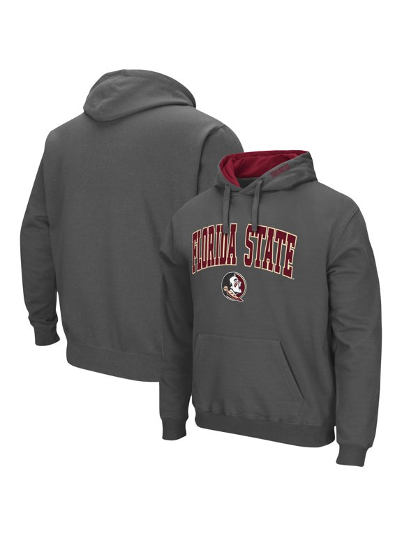 Men's Colosseum Charcoal Florida State Seminoles Arch & Logo 3.0 Pullover Hoodie