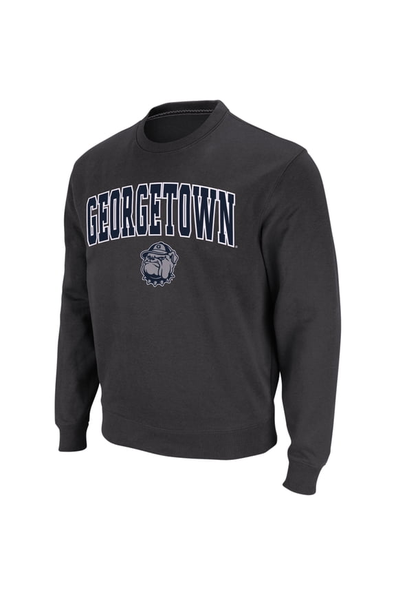 Men's Colosseum Charcoal Georgetown Hoyas Arch & Logo Crew Neck Sweatshirt