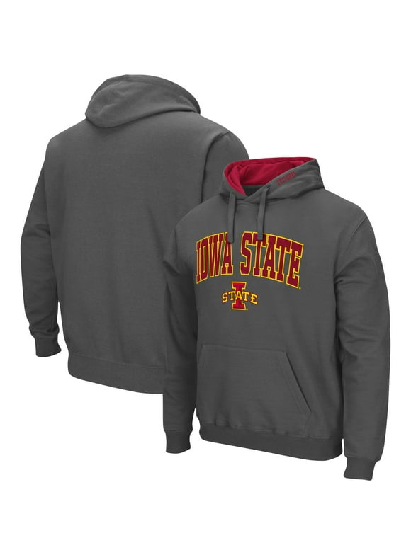 Men's Colosseum Charcoal Iowa State Cyclones Arch & Logo 3.0 Pullover Hoodie