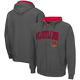 thumbnail image 1 of Men's Colosseum Charcoal Maryland Terrapins Arch & Logo 3.0 Full-Zip Hoodie, 1 of 3