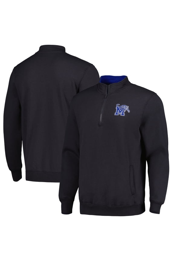 Men's Colosseum Charcoal Memphis Tigers Tortugas Logo Quarter-Zip Jacket