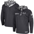 thumbnail image 1 of Men's Colosseum Charcoal Miami Hurricanes OHT Military Appreciation Digi Camo Quarter-Zip Hoodie, 1 of 4