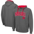 thumbnail image 1 of Men's Colosseum Charcoal Nebraska Huskers Big & Tall Full-Zip Hoodie, 1 of 3